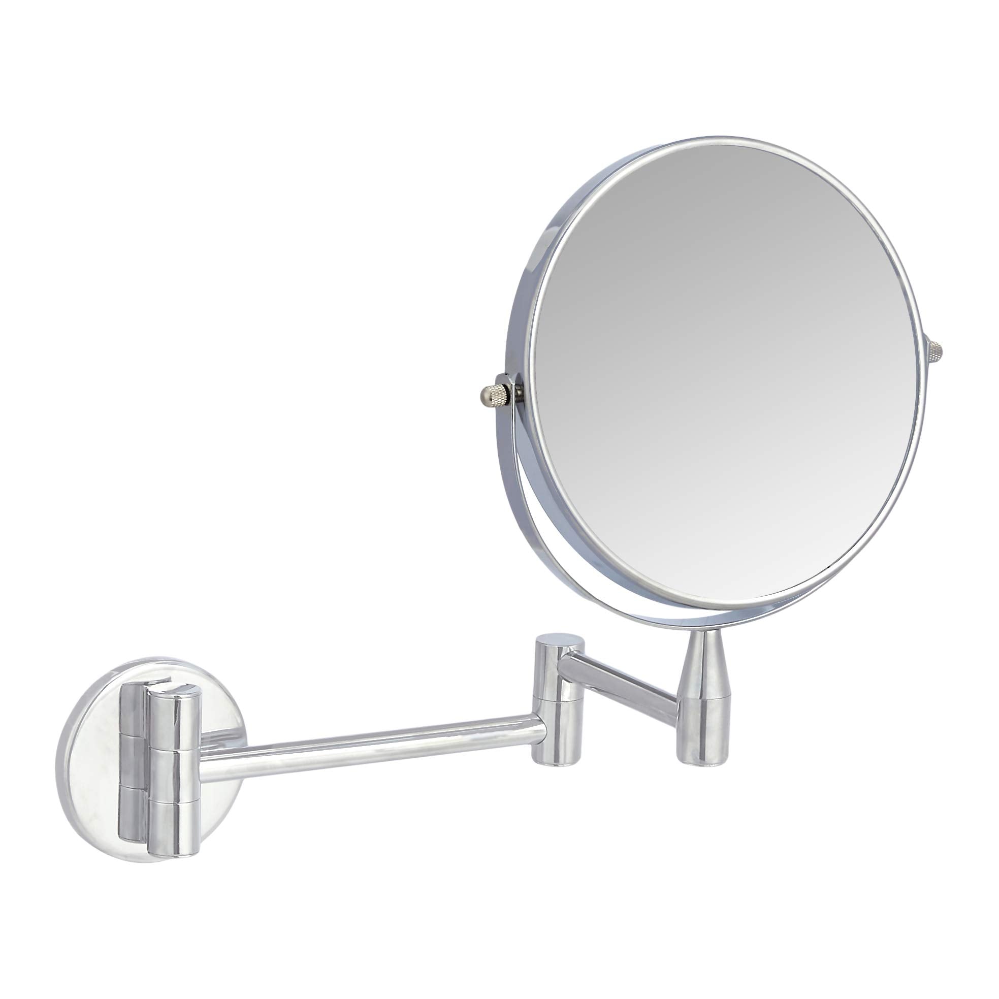Amazon Basics miroir mural face avant chrome montrant le design élégant et gain de place