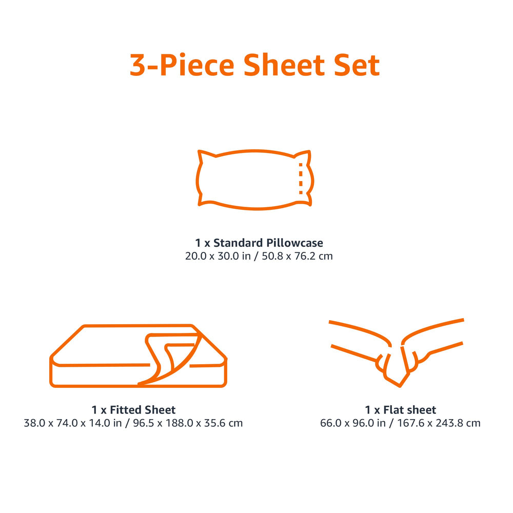 Amazon Basics chambre mise en scène avec draps blancs illustrant style polyvalent