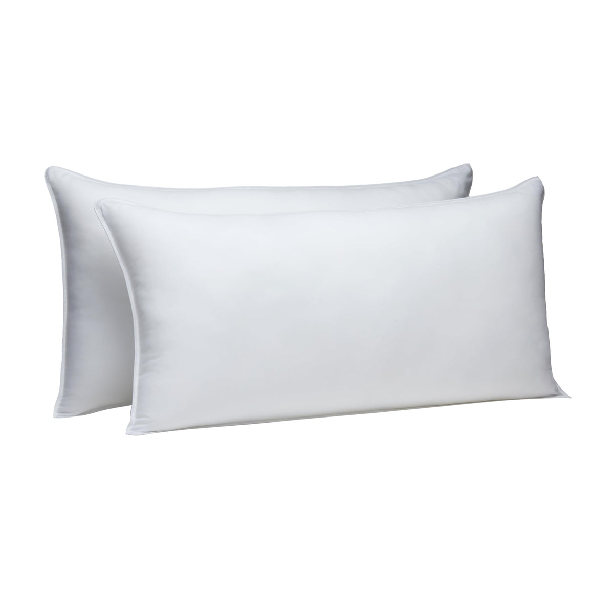 Amazon Basics oreiller recto 20x36 montrant un fini blanc et bordures propres