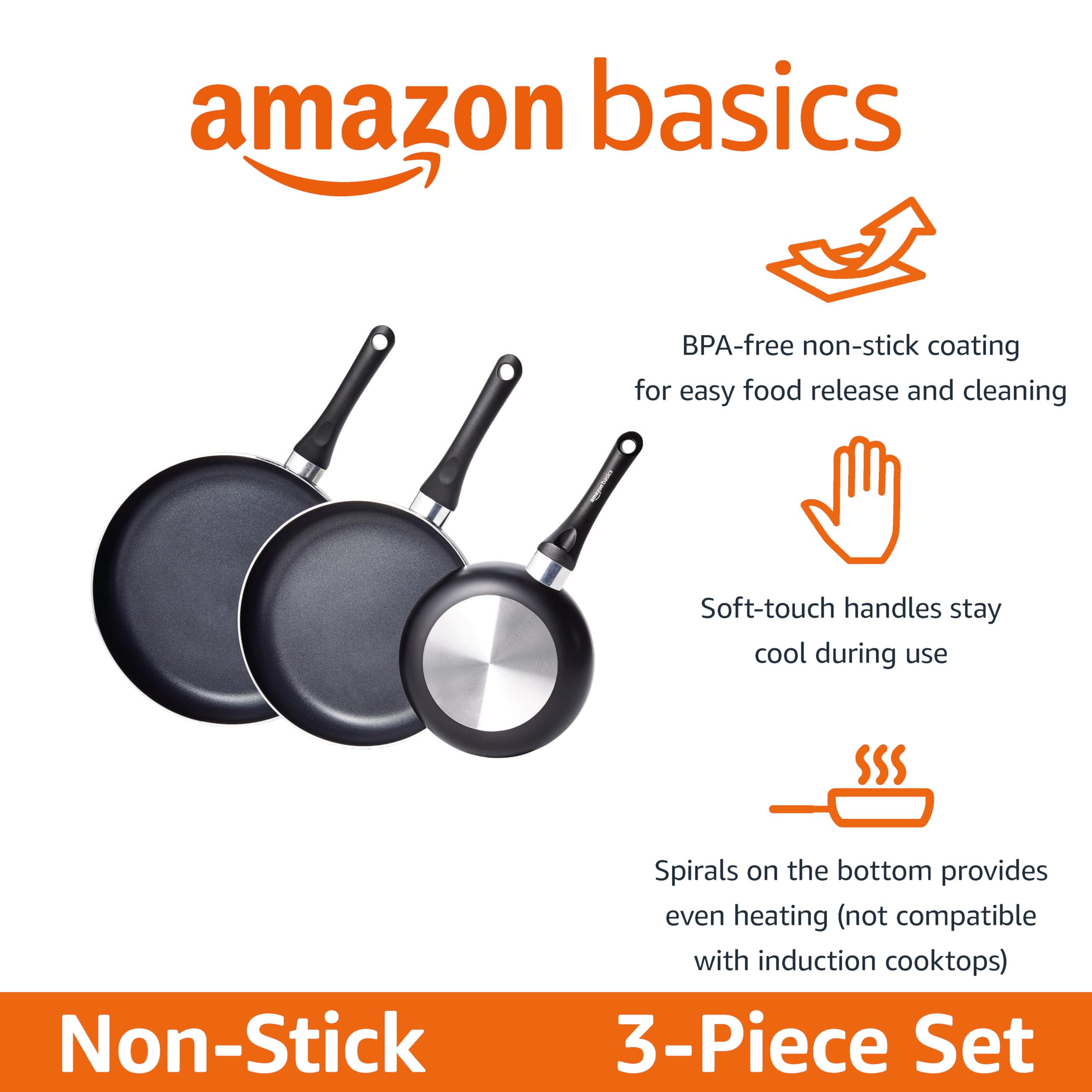 Amazon Basics gros plan sur le revêtement céramique, antiadhésif performant