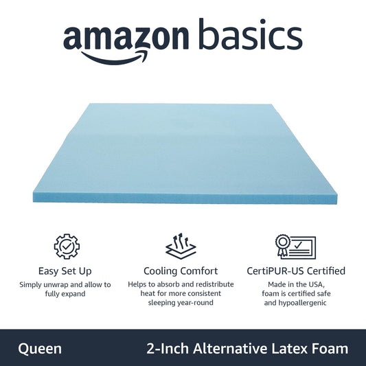 Amazon Basics gros plan sur texture de mousse montrant structure et soutien ciblé