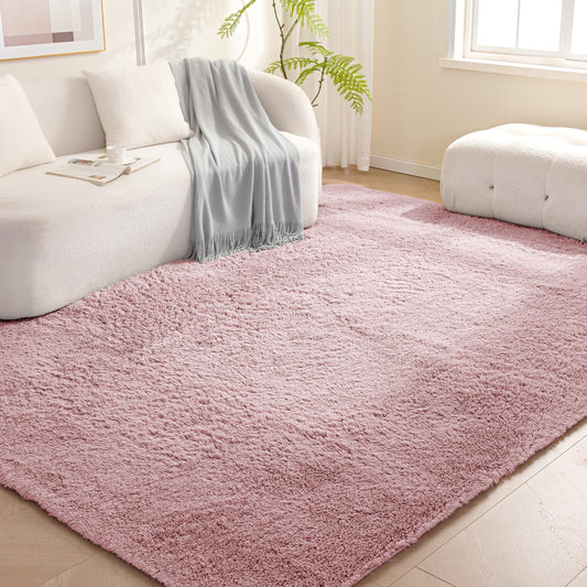Tapis Amazon Basics face avant rose montrant douceur et design chaleureux