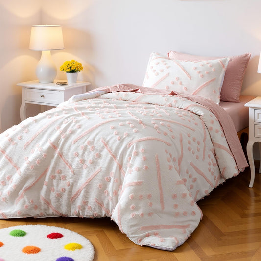 Amazon Basics gros plan sur la texture jacquard tuftée, détail durable et doux