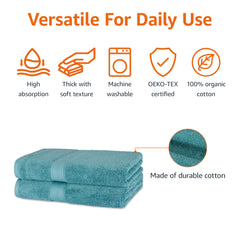 Amazon Basics gros plan du tissage en coton montrant la douceur et l'absorption