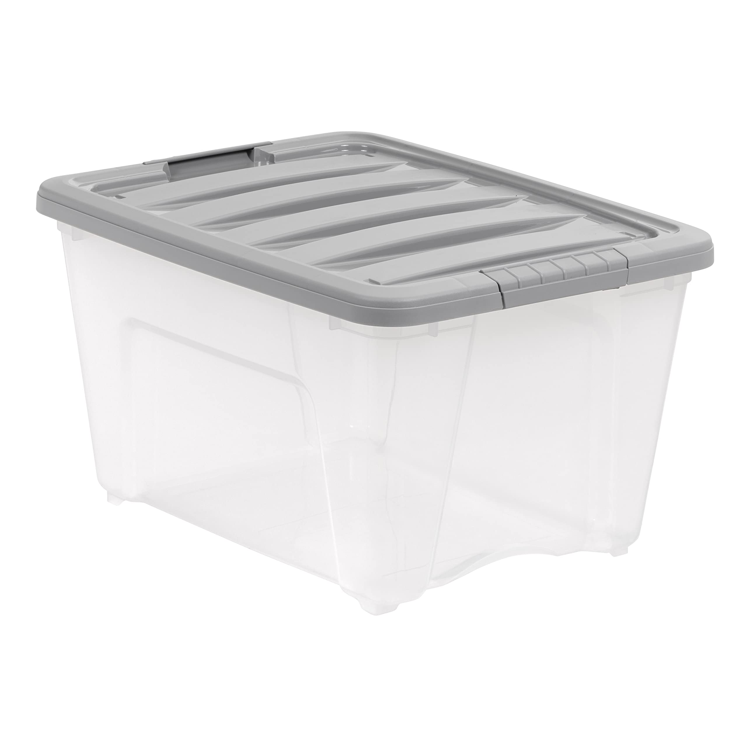 Amazon Basics bac transparent rempli montrant visibilité rapide du contenu