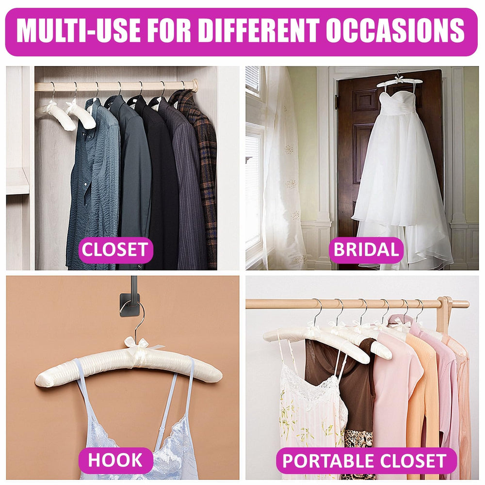 Amber Home cintre soutenant une robe de mariée illustrant protection sans plis