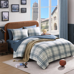 AMBERSPACE couette pleine vue frontale montrant motif carreaux et confort