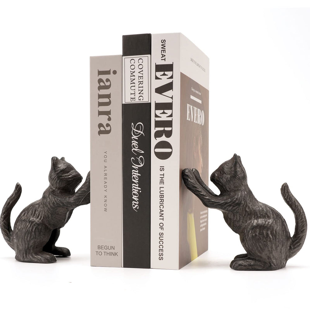 Ambipolar serre-livres chat vue avant apporte stabilité décorative