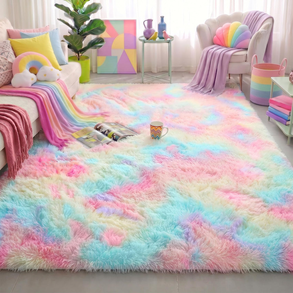 Amdrebio tapis licorne face avant, motif pastel apportant une ambiance ludique