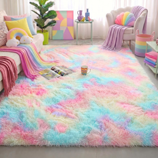 Amdrebio tapis licorne face avant, motif pastel apportant une ambiance ludique