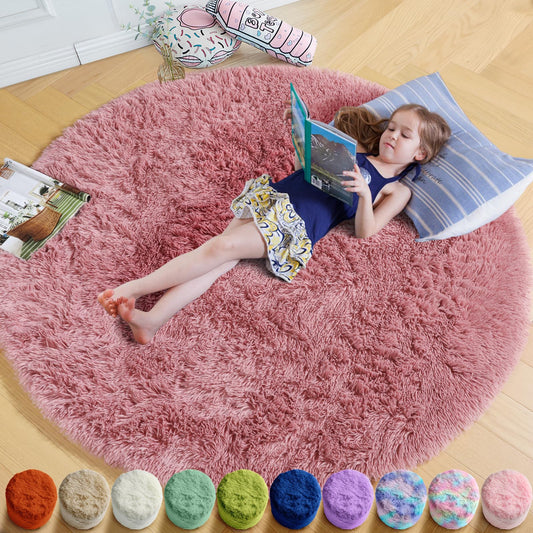 Amdrebio tapis rose face avant apportant confort visuel pour chambre d'enfant