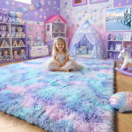 Amdrebio tapis vue face violet arc‑en‑ciel apporte couleur et confort