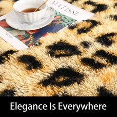 Amearea bord du tapis motif cheetah contraste décoratif