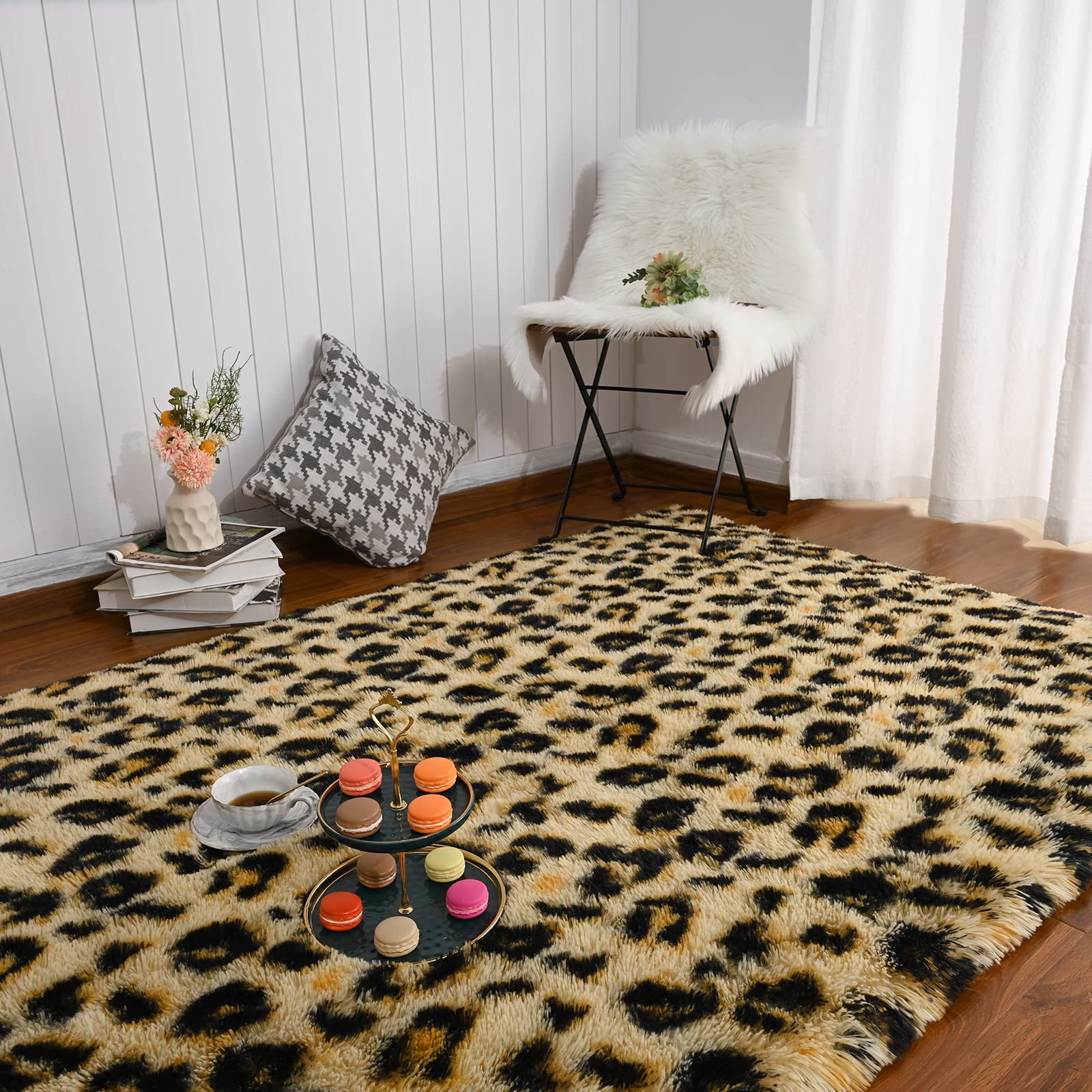 Amearea tapis face avant motif léopard khaki élégance instantanée