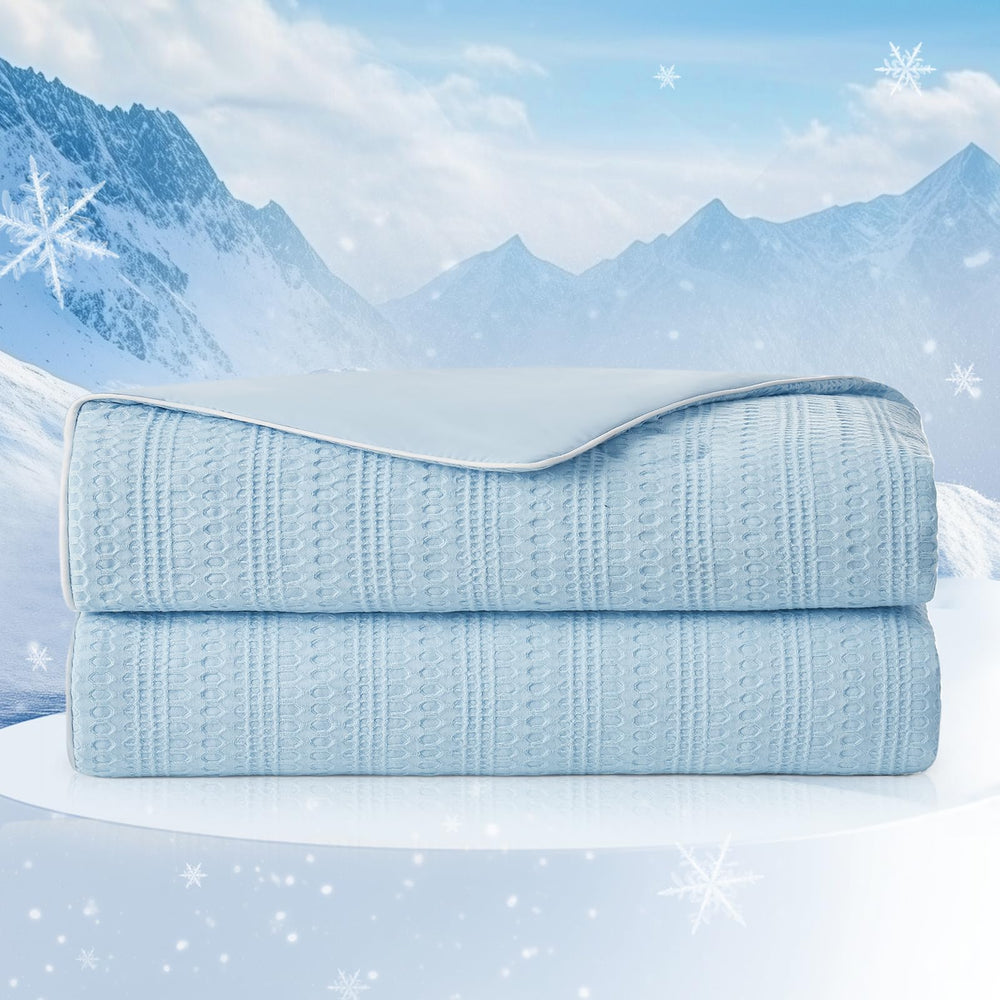 Amélie Home couette face gaufrée montrant texture et confort rafraîchissant