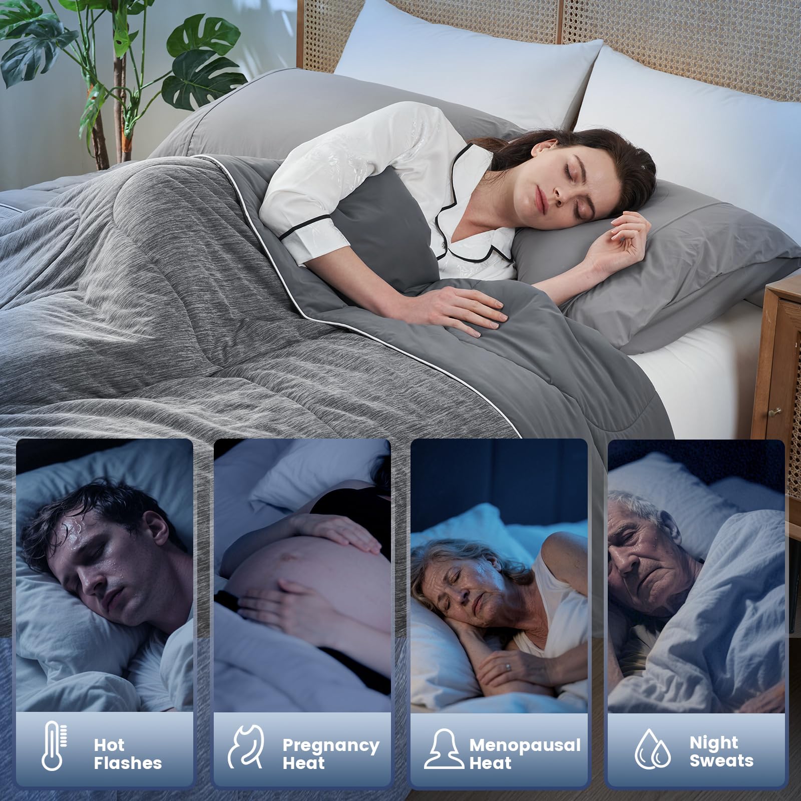 Amélie Home couette en usage sur lit Queen pour confort nocturne