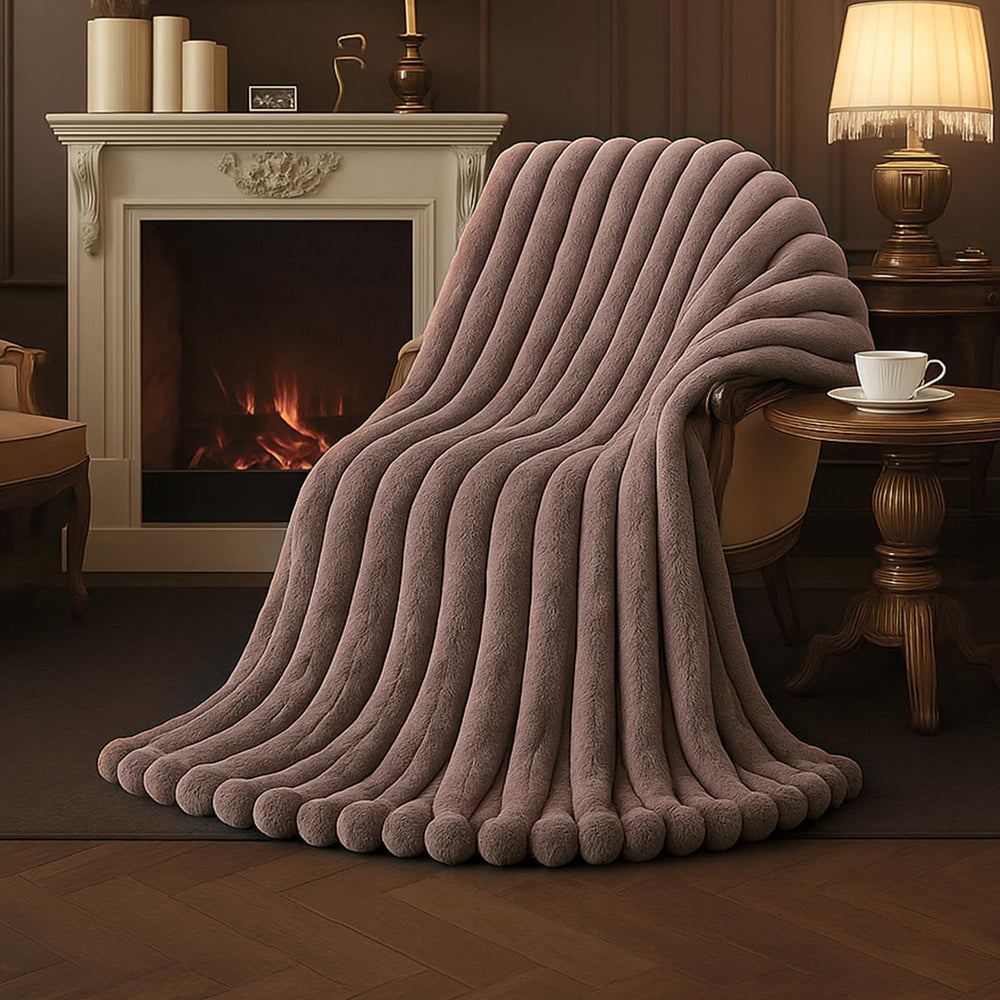 Amélie Home plaide face avant light coffee pour confort visuel
