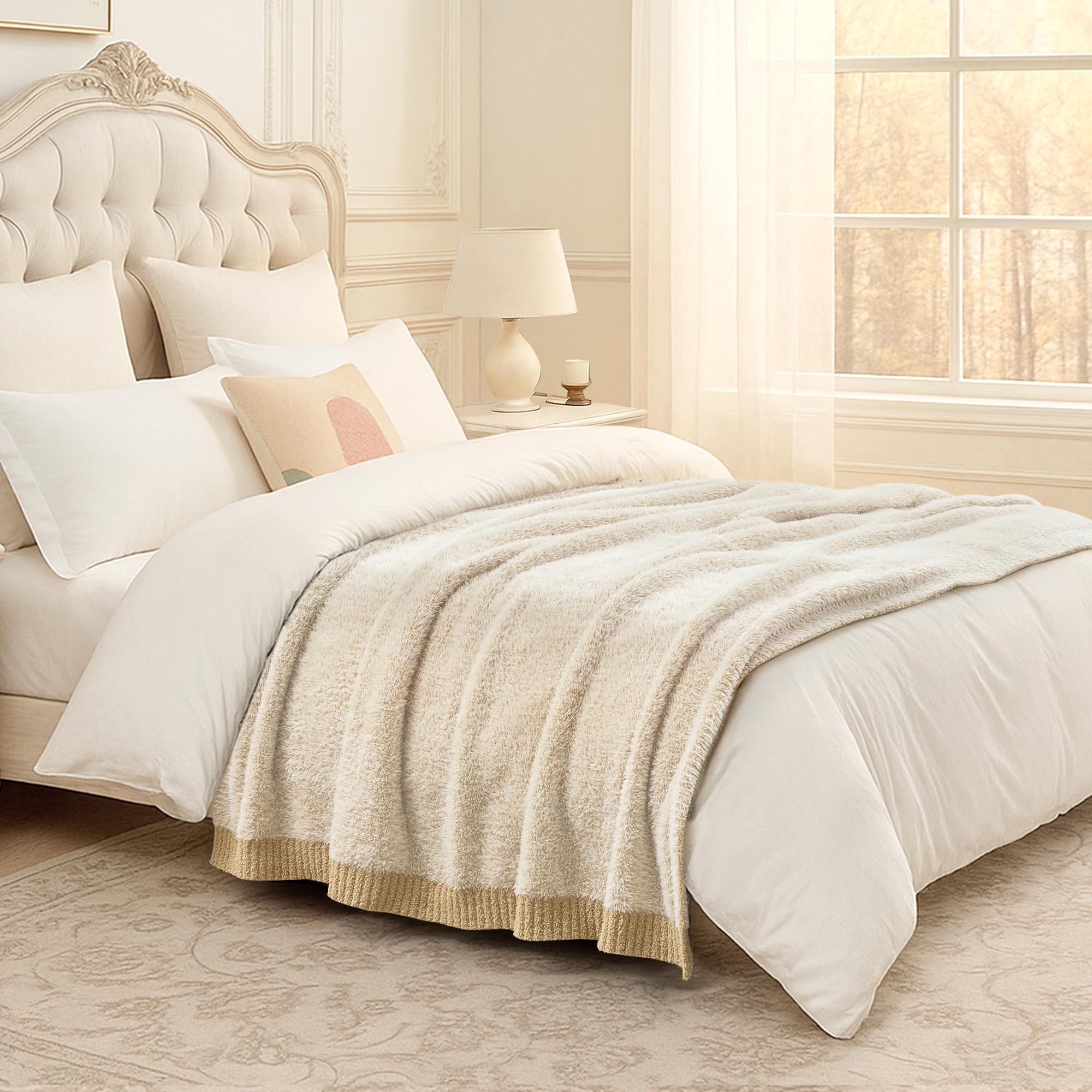 Amélie Home ambiance salon avec plaid apportant confort cosy immédiat