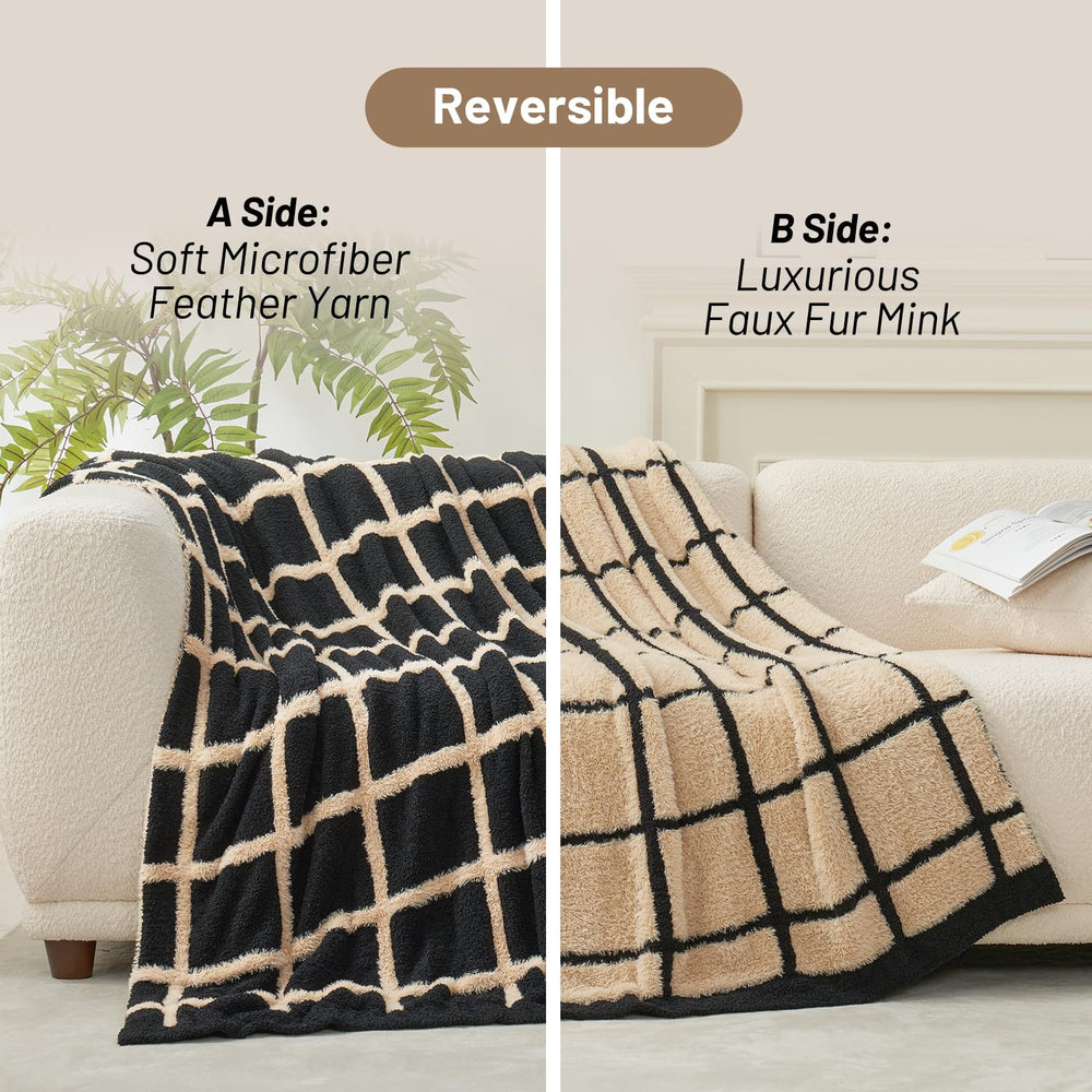Amélie Home plaid étendu sur lit montrant couverture polyvalente