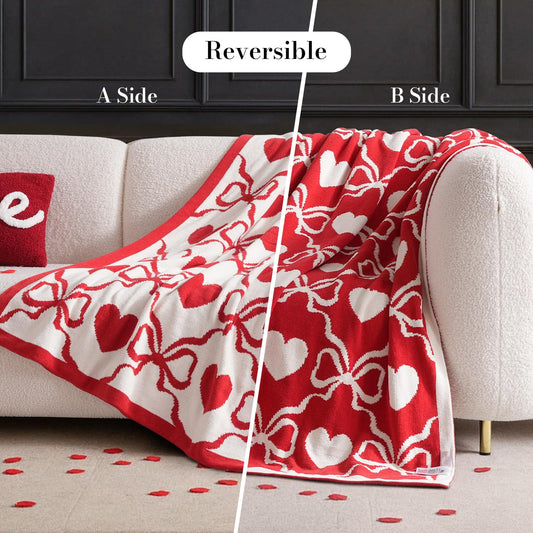 Amélie Home plaid face arrière cœurs, double style réversible pratique