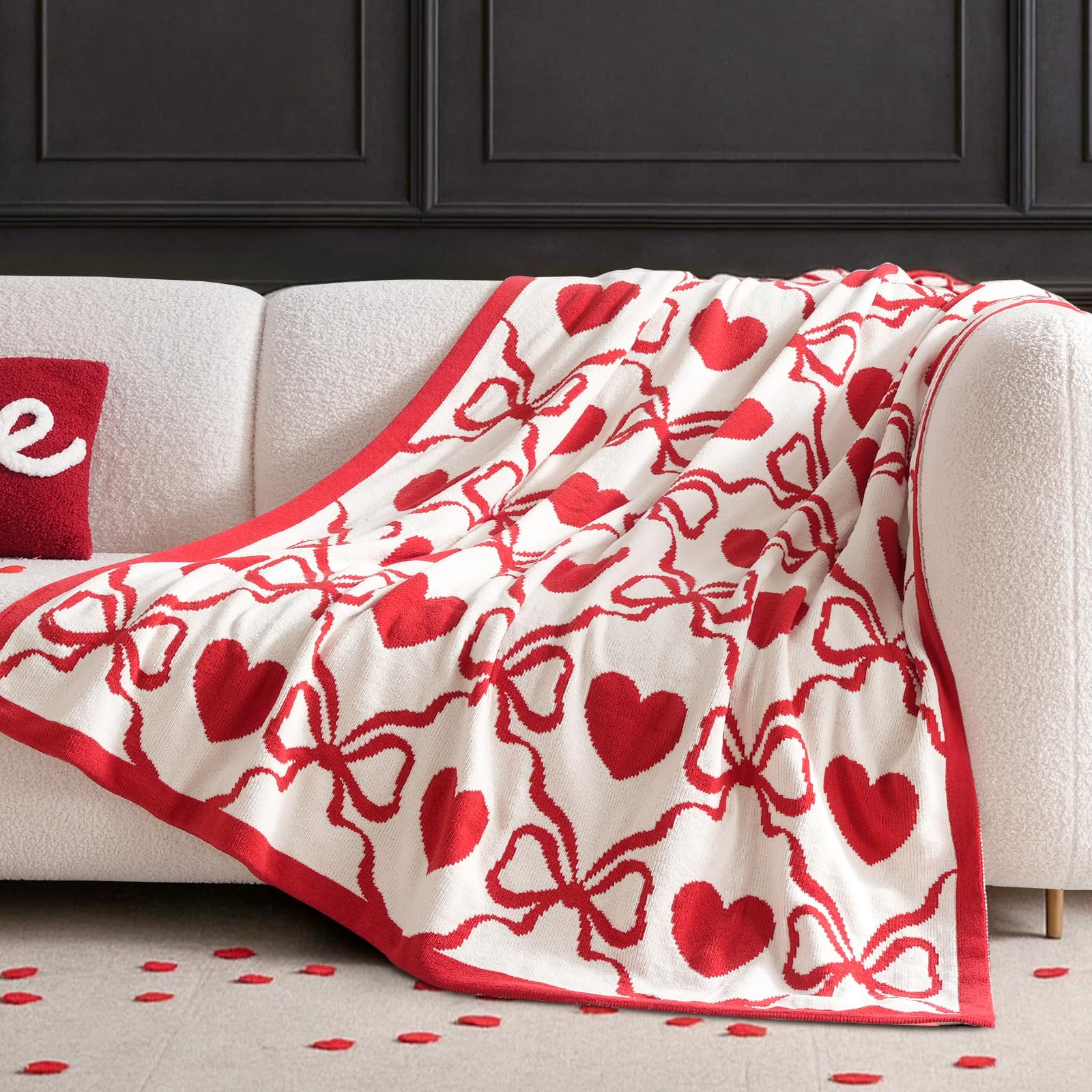Amélie Home plaid face avant cœurs, look romantique et chaleureux