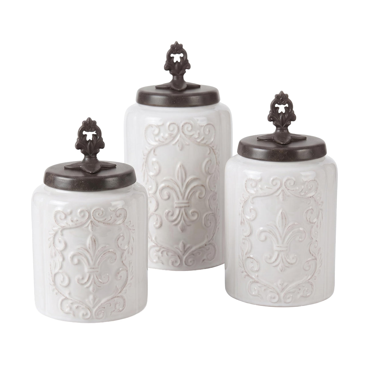 American Atelier bocal face montrant design Fleur de Lis et élégance décorative