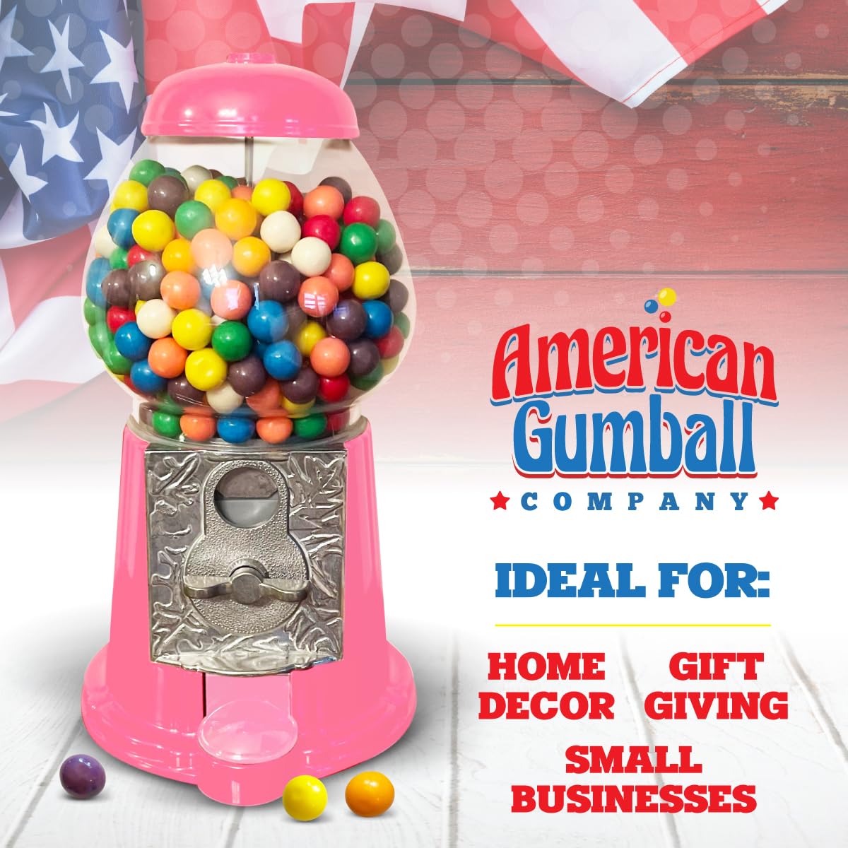 American Gumball Company comparaison de taille pour évaluer encombrement