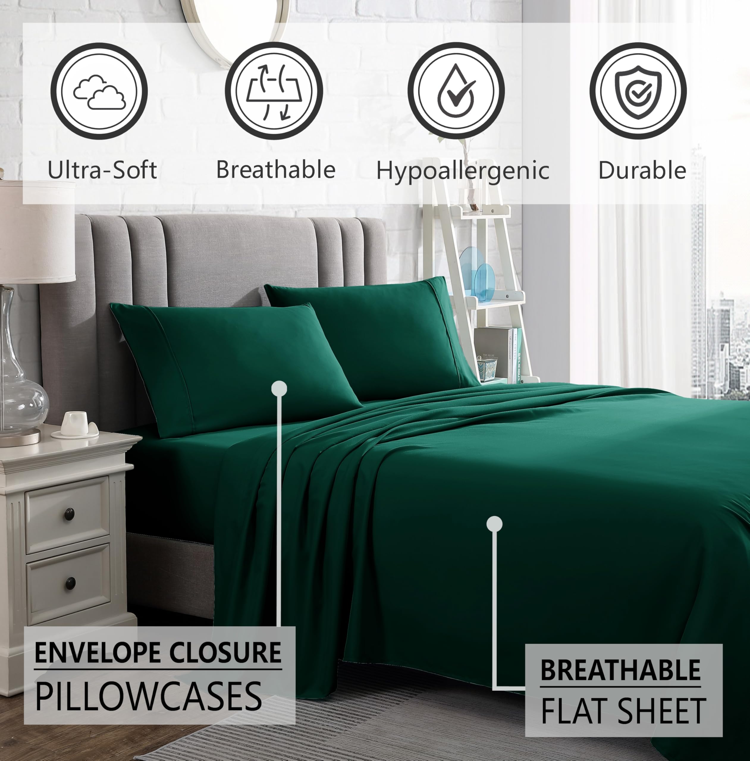 American Home Collection ensemble posé sur lit stylé, apporte une touche déco immédiate