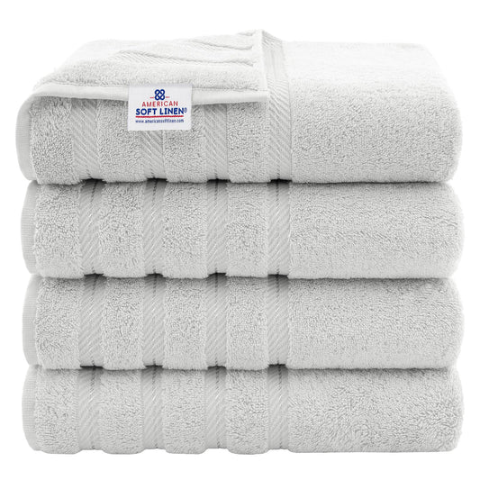 American Soft Linen vue avant du lot de serviettes et emballage élégant