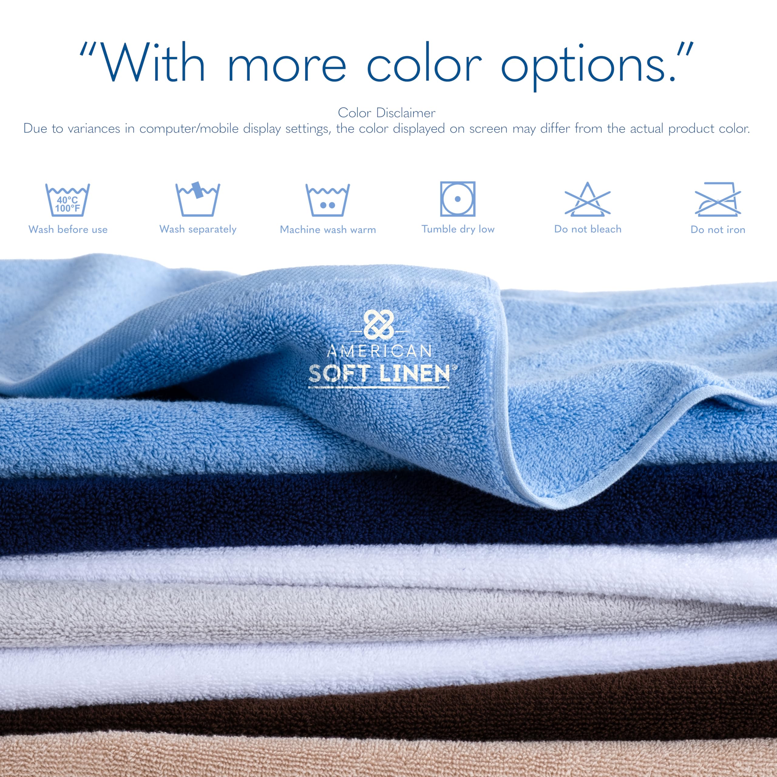 American Soft Linen drap de bain en comparaison avec une personne, montre taille généreuse