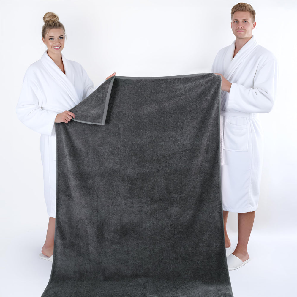 American Soft Linen drap de bain plié avec étiquette, finition soignée et qualité