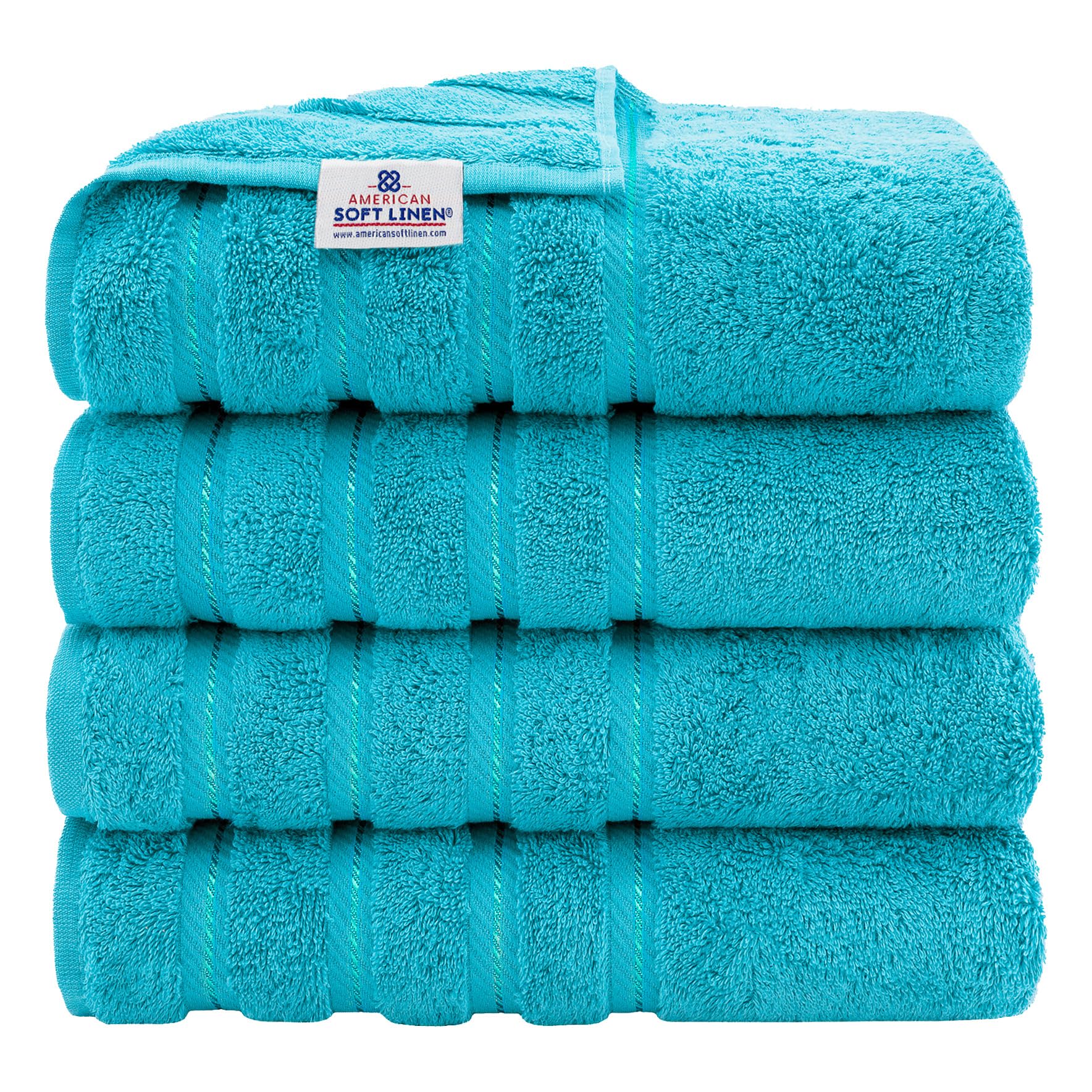 American Soft Linen vue avant du lot de 4 serviettes, aspect soigné et élégant