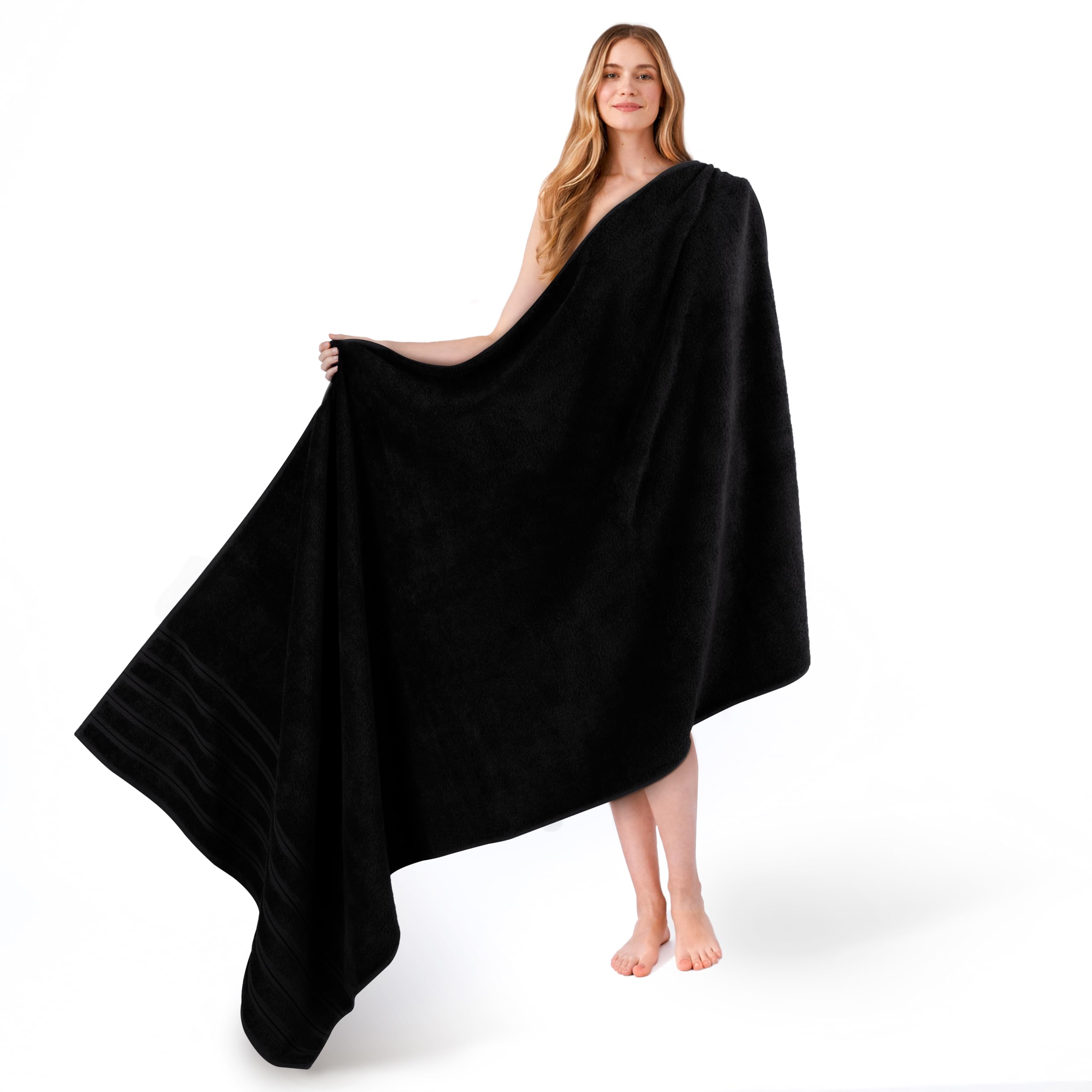 American Soft Linen vue avant du drap de bain montrant format XL et élégance