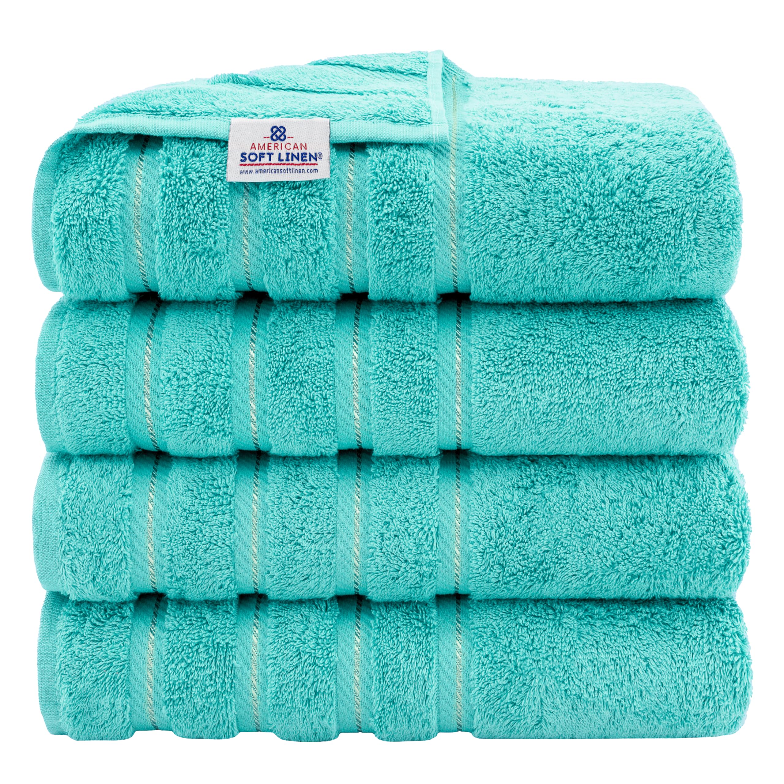 American Soft Linen face avant de la serviette montrant qualité et design