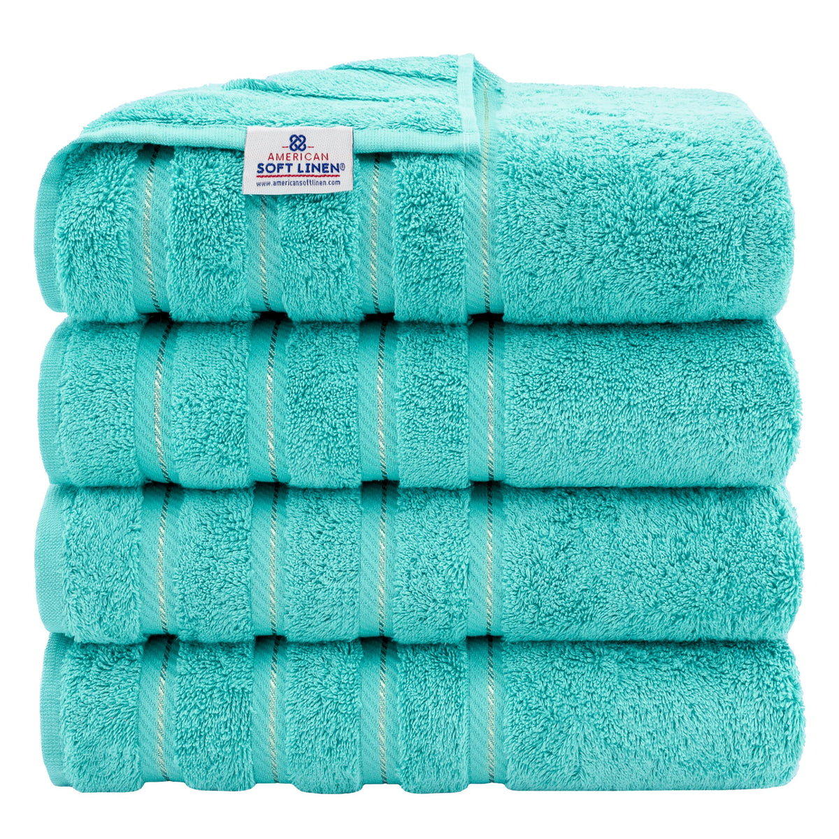 American Soft Linen face avant de la serviette montrant qualité et design
