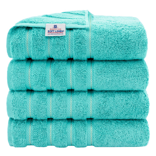 American Soft Linen face avant de la serviette montrant qualité et design