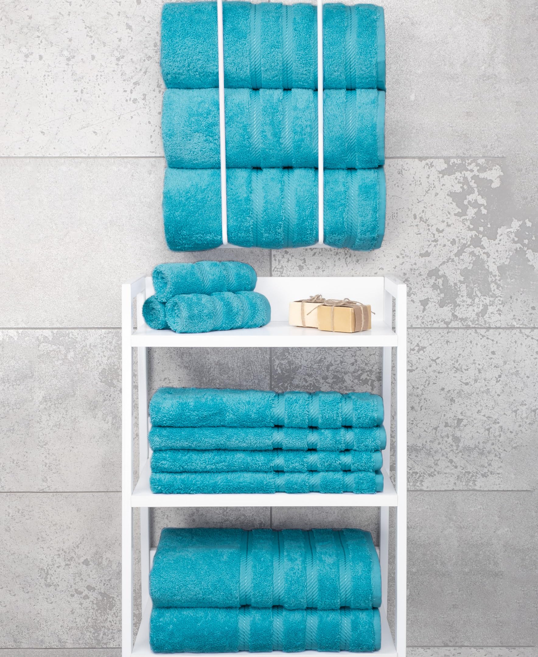 American Soft Linen lot de 4 sur étagère, rangement pratique et coordonné
