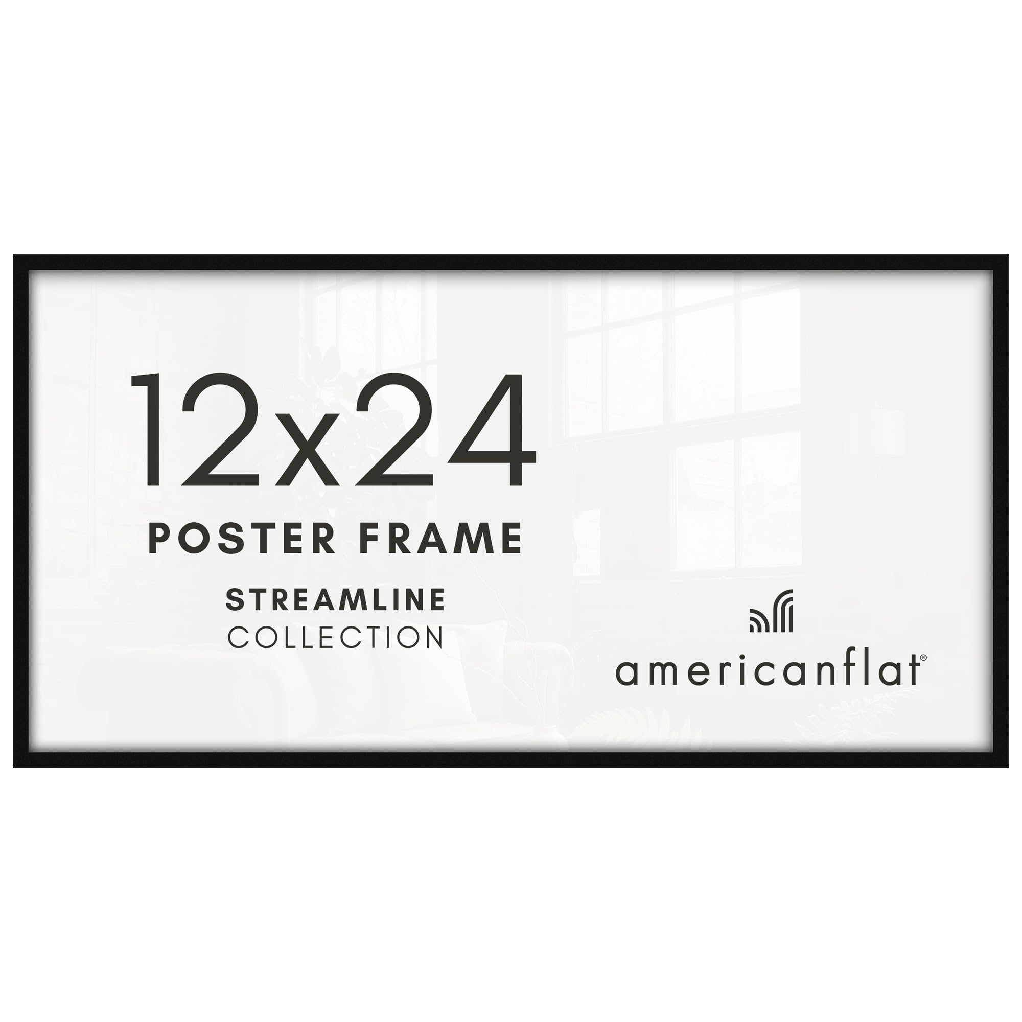 Americanflat face avant du cadre 12x24 montrant affichage net et style galerie