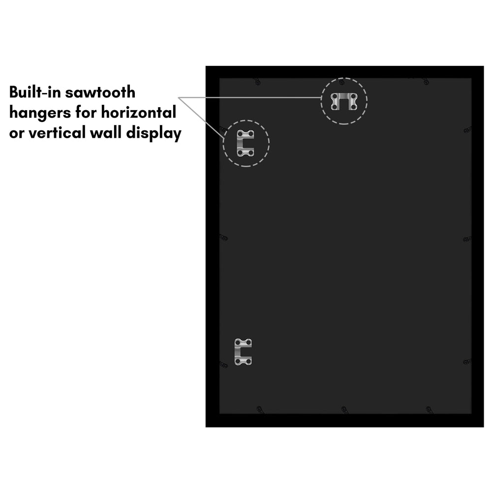 Americanflat cadre 15x20 arrière montrant la quincaillerie et fixation sûre