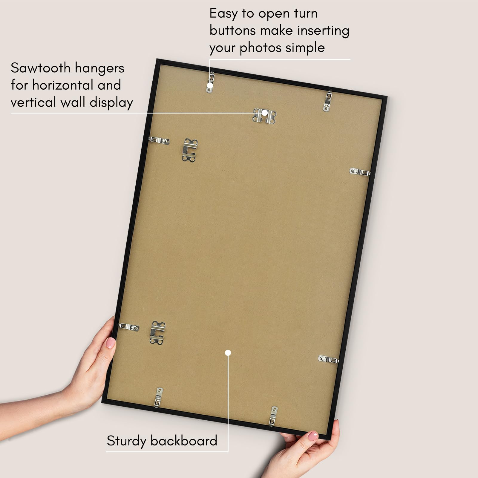 Americanflat comparaison d'échelle montrant la taille réelle du cadre 16x24