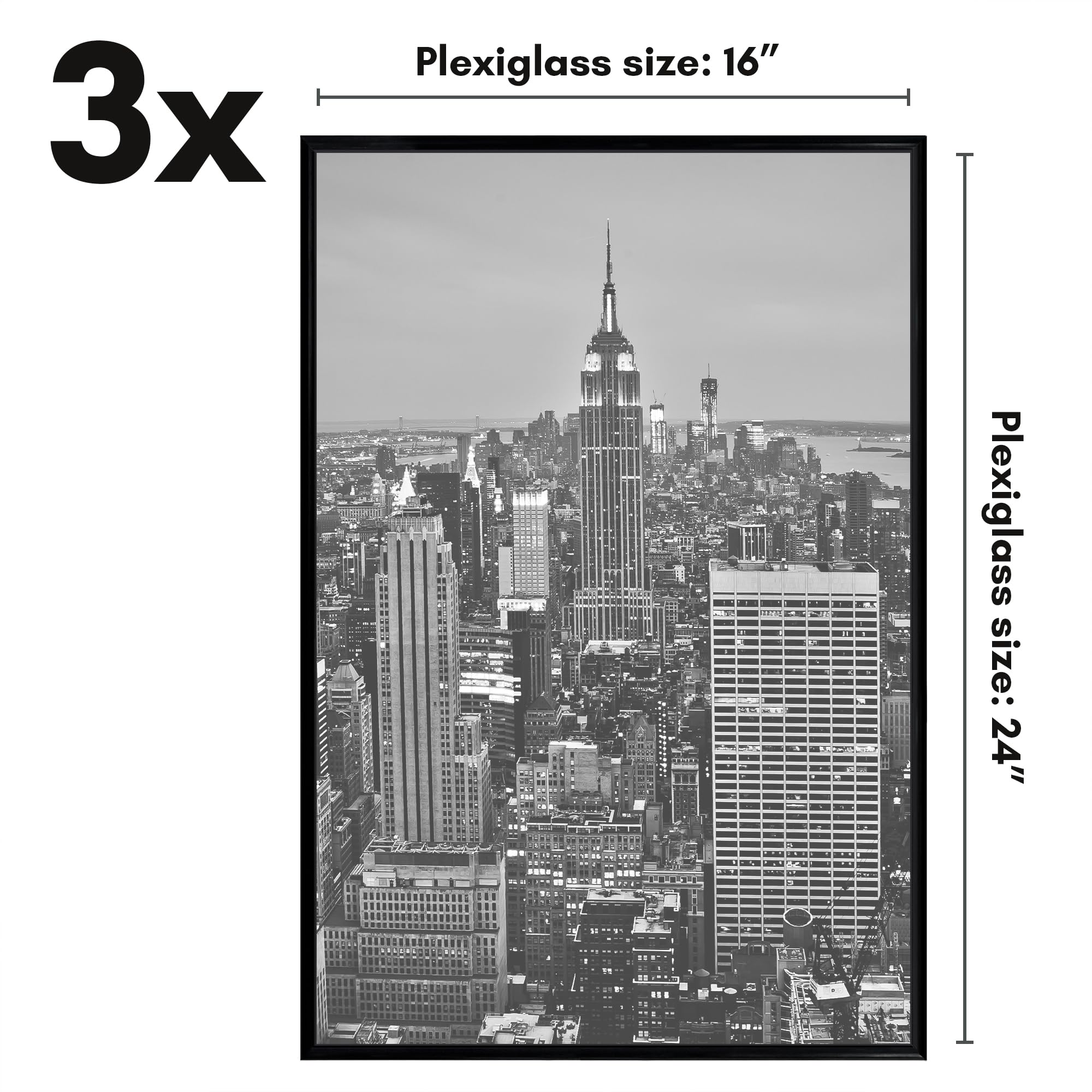 Americanflat cadre 16x24 détail moulure coulissante pour changement d'image facile