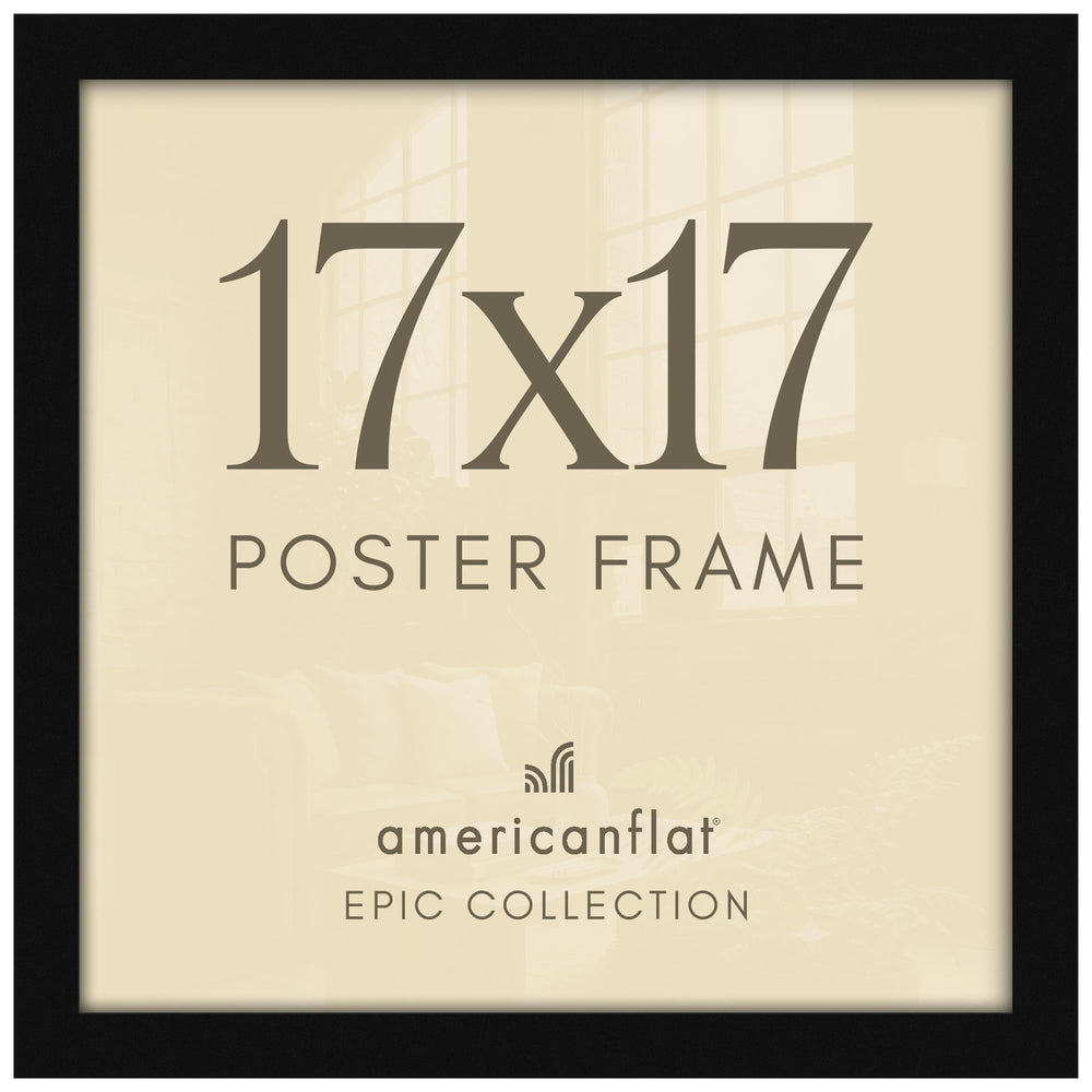 Americanflat cadre 17x17 face montrant photo nette et finition noire
