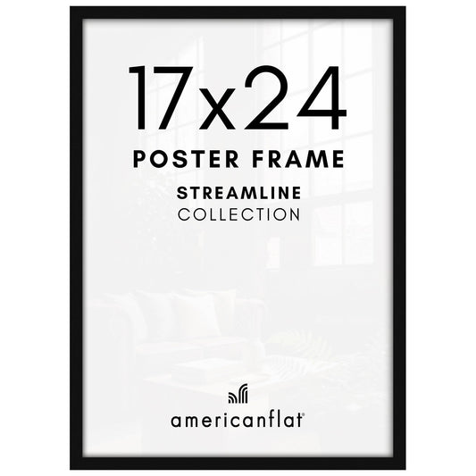 Americanflat face avant du cadre 17x24 montrant finition noire et effet galerie