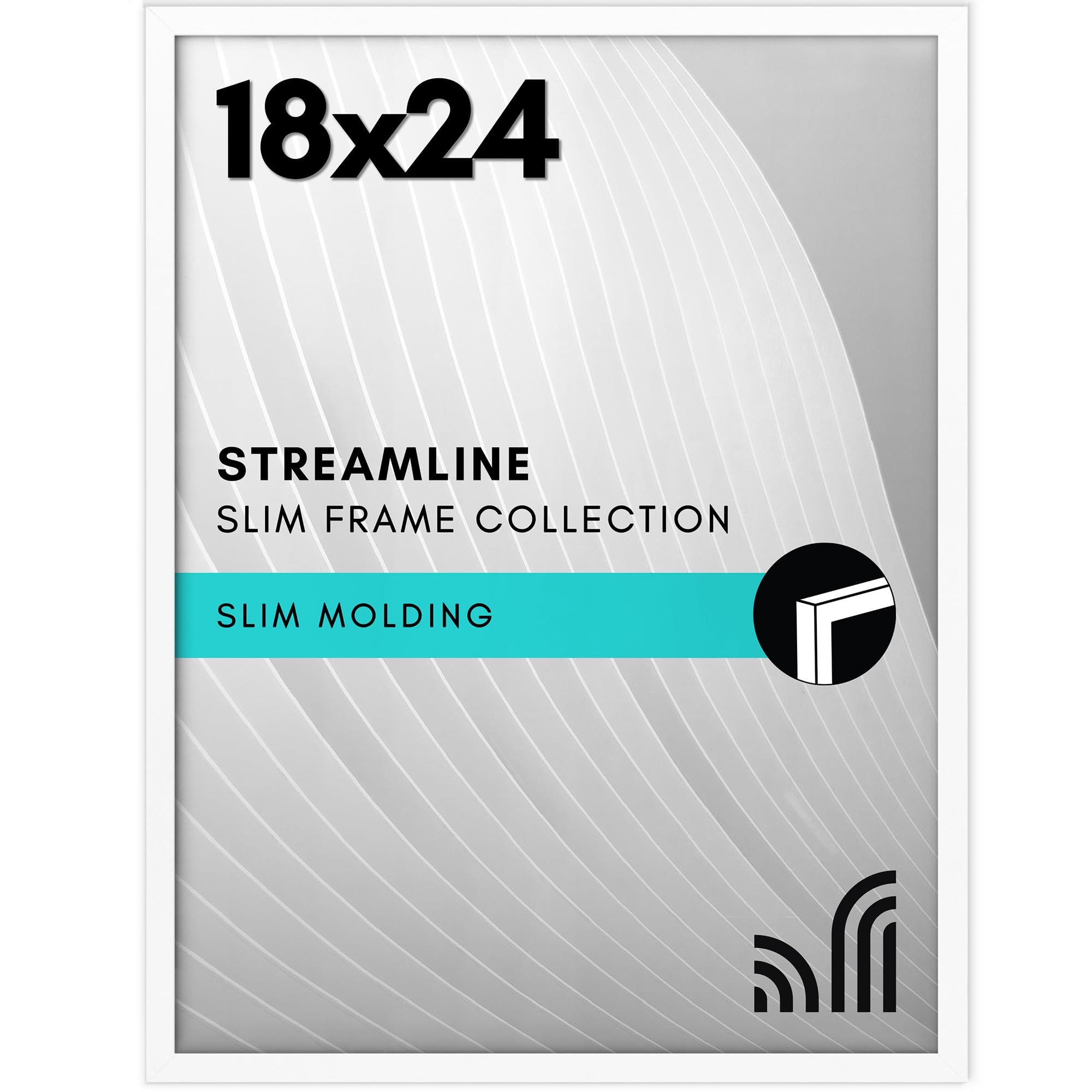 Americanflat face avant du cadre 18x24 blanc montrant une bordure nette et élégante