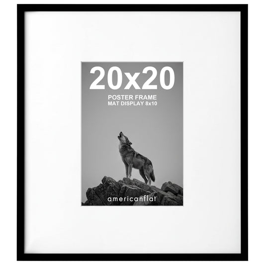 Americanflat cadre 20x20 face avant noir montrant finition contemporaine