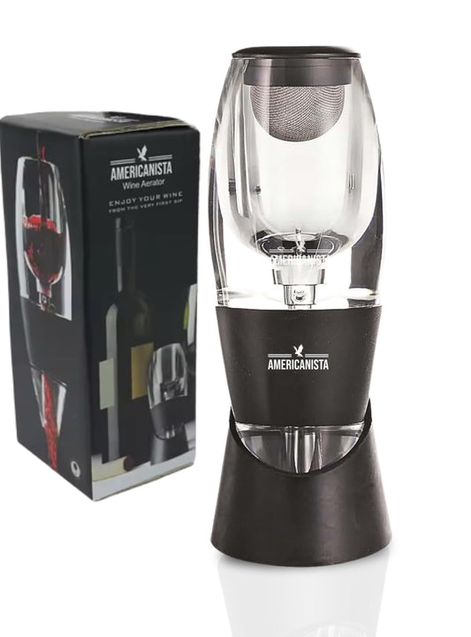 AMERICANISTA vue de face de l'aérateur et emballage, design élégant pour service