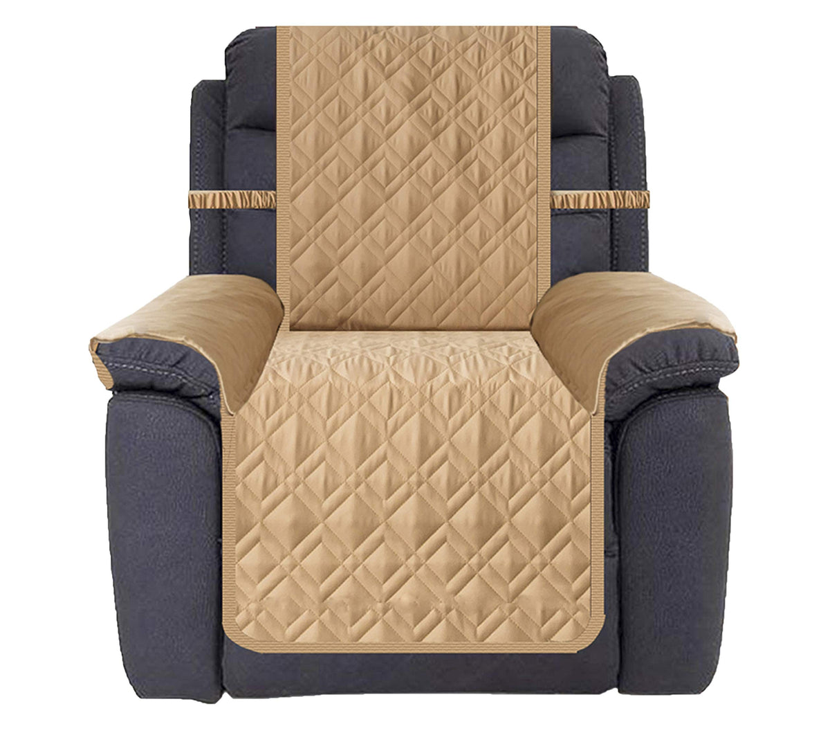 Ameritex housse fauteuil face montrant protection complète et couleur sable