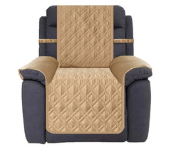 Ameritex housse fauteuil face montrant protection complète et couleur sable