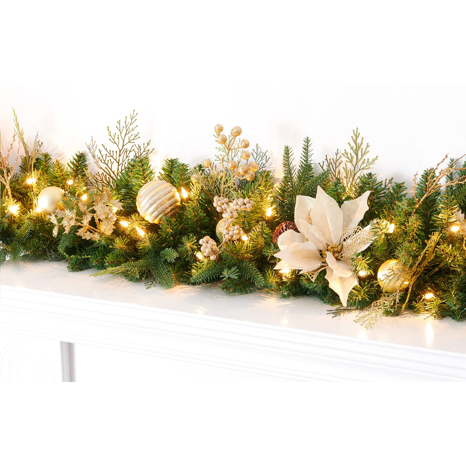 AMERZEST guirlande posée sur rambarde pour décor festif sécurisé