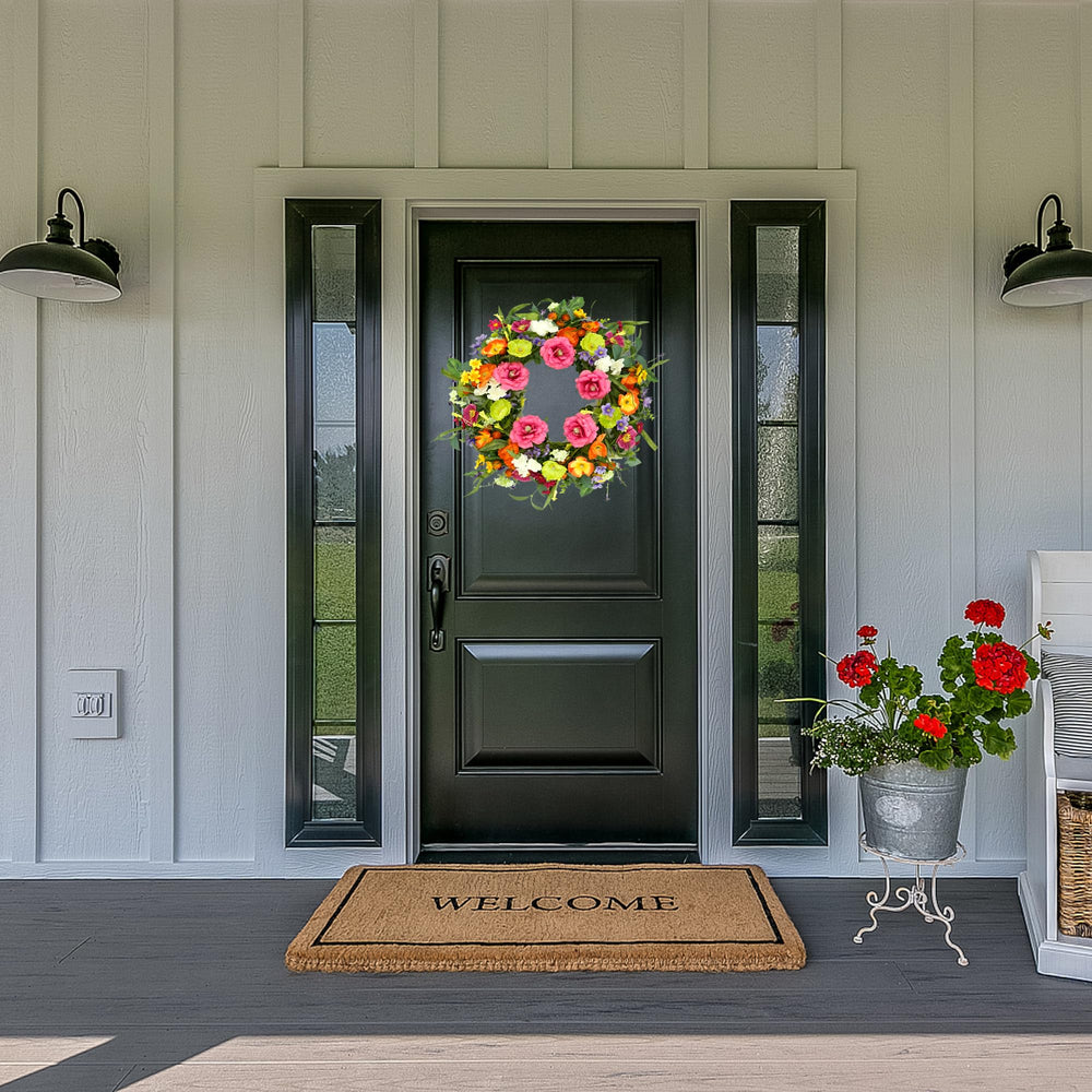 AMF0RESJ couronne accrochée à une porte crée accueil floral